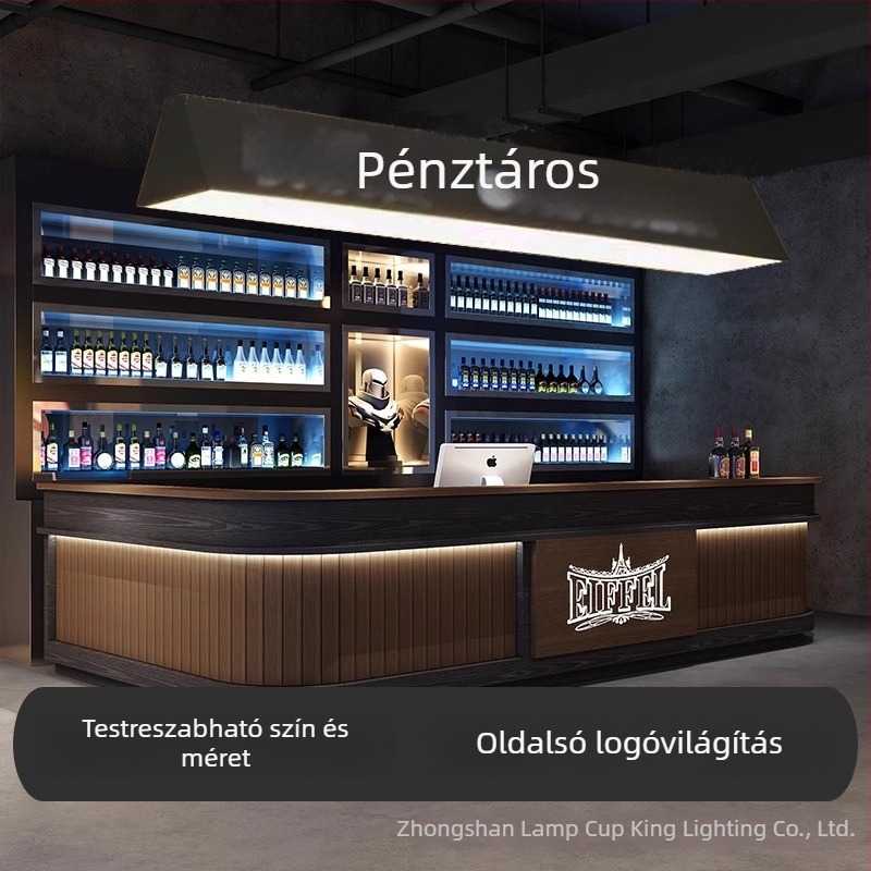 Kreatív akril hosszú csík LED függőlámpa vájott logóval, alkalmas pénztárhoz, éttermekhez, kávézókhoz, tej-tea üzletekhez és bárokhoz