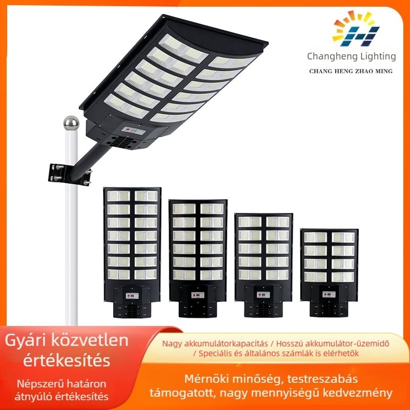 Napenergia által működtetett integrált utcai lámpa vidéki területekre, IP65 vízálló kültéri LED kertvilágítással radar szenzorral