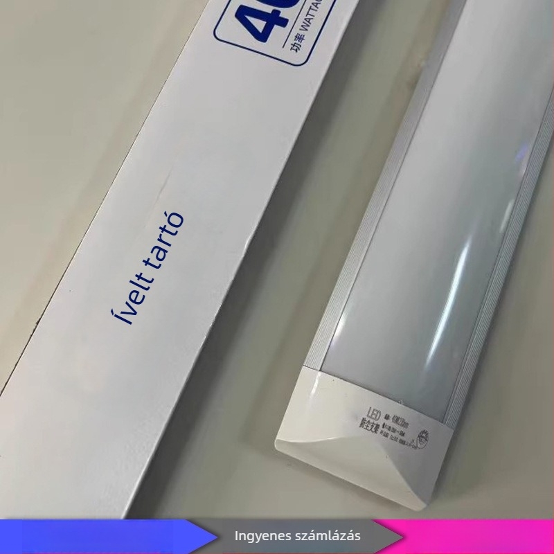 T8 ívelt LED tartó, ultra vékony, por- és páramentesített integrált lámpa, 20W/30W/40W/70W, fehér fény