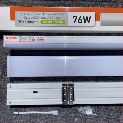Árnyékmentes LED irodai lámpa, integrált lineáris LED szalaggal, 38W-76W