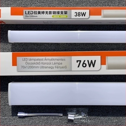 Árnyékmentes LED irodai lámpa, integrált lineáris LED szalaggal, 38W-76W