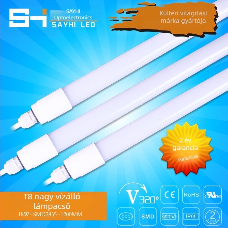 T8 LED vízálló világítócső IP65 18W külső reklám fényboxhoz, nagy fényerő, nem villog