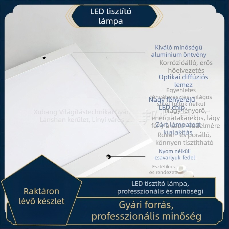 LED tisztító lámpa alumínium COB házban kórházak, élelmiszer-feldolgozó üzemek és pormentes műhelyek számára – 300×1200
