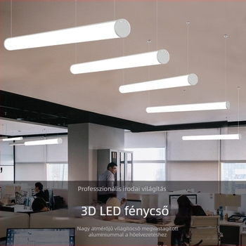 LED szalagfüggőlámpa irodába, hosszú hengeres cső alakú lámpa stúdió és tárgyalóterem világításhoz