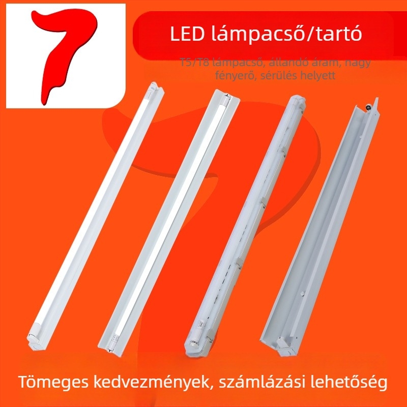 Beépített LED cső T5/T8, szétválasztott készlet, teljes készlet, nagy fényerő, energiahatékony, egy- vagy kettőcsöves