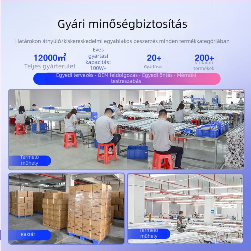 ETL tanúsított T-alakú LED cső, 130 lm/W, nagy hatékonyságú, bolti világítás, hossz 1,2 m / 2,4 m