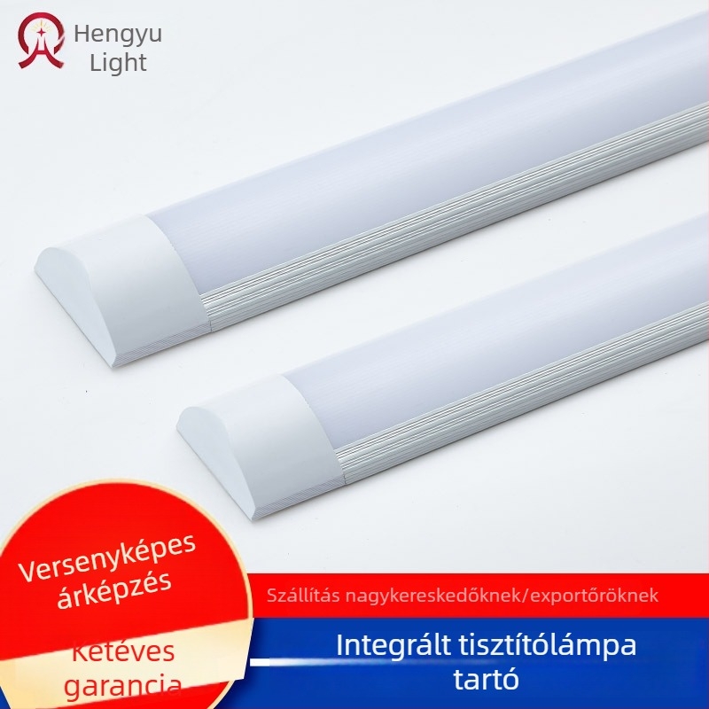 LED tisztító lámpa porvédett tartóval és alumínium alappal, integrált háromvédelmes LED cső