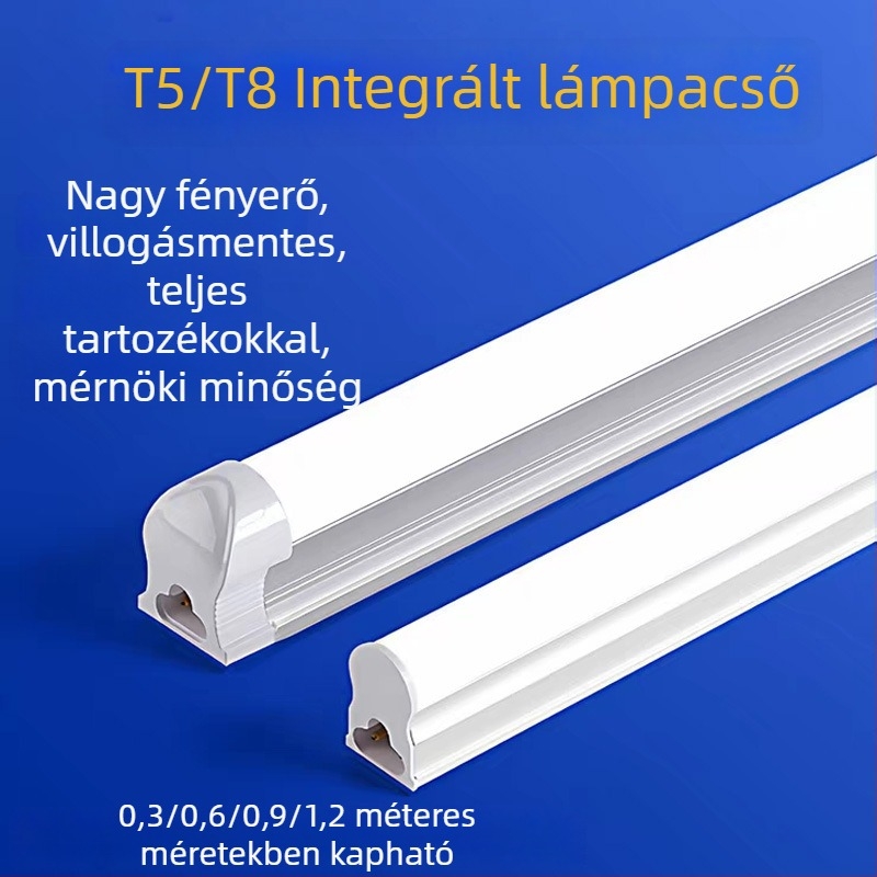 Integrált LED cső T5 nappali fénnyel és hosszú T8 világító csíkkal, otthoni készlet, 1,2 m, 18 W, energiatakarékos, rendkívül fényes