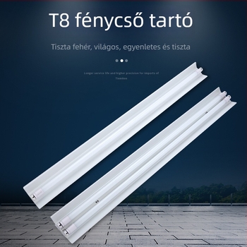 LED fluoreszcens lámpa állvánnyal és kupakkal, dupla cső, T8, vészvilágítás
