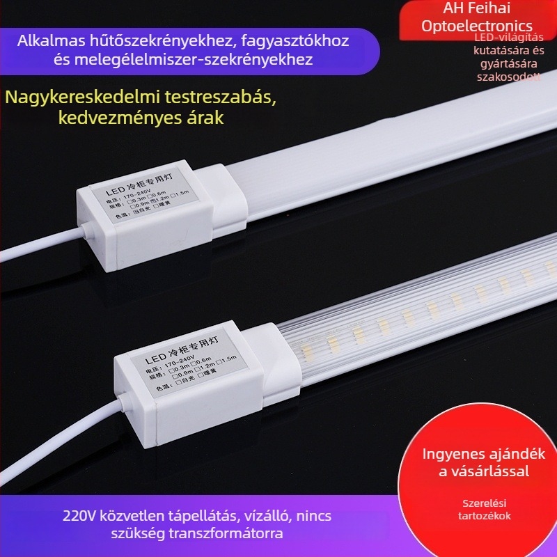 LED vízálló lámpa fagyasztóhoz és hűtőhöz – függőleges LED lámpa a frissesség megőrzéséhez