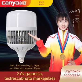 Nagy teljesítményű LED izzó E27-es foglalattal, hűtőbordás kivitel ipari raktárak és műhelyek számára