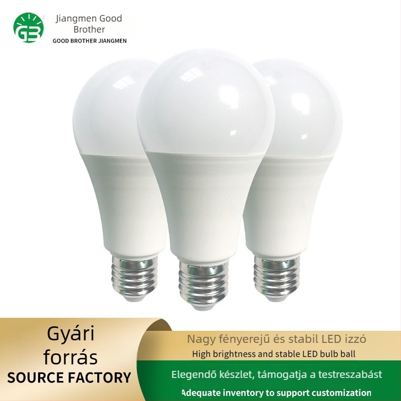 LED égő E27-es foglalattal, műanyag bevonatú alumínium alap, 13W, nagy fényerő, energiatakarékos, otthoni használatra