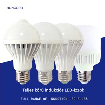LED mozgásérzékelős izzó, infravörös érzékelővel, hang- és fényvezérlés, E27 foglalat, széles 85-265V tartomány