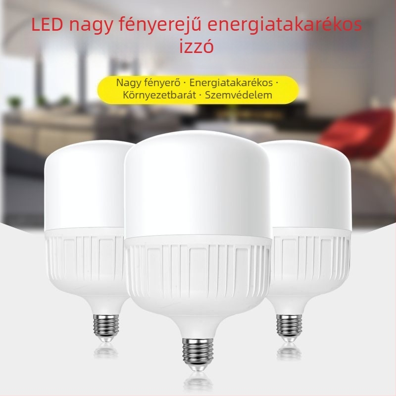 LED égő, rendkívül fényes, E27-es foglalat, otthoni világítás, fehér fény, energiatakarékos