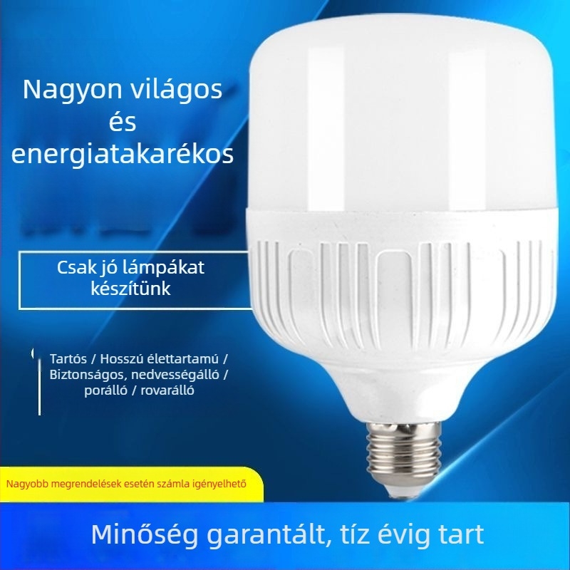 LED égő, rendkívül fényes, E27-es foglalat, otthoni világítás, fehér fény, energiatakarékos