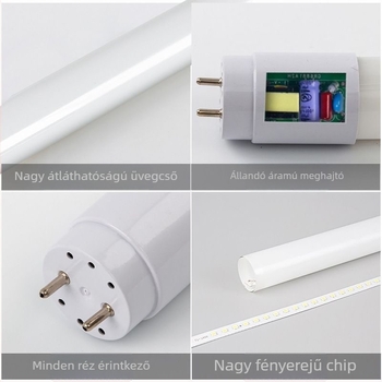 LED nappali cső lámpa – teljes készlet, rendkívül fényes, gyáraknak és otthonra, 1.2 m üvegből készült cső