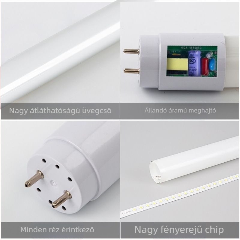 LED nappali cső lámpa – teljes készlet, rendkívül fényes, gyáraknak és otthonra, 1.2 m üvegből készült cső