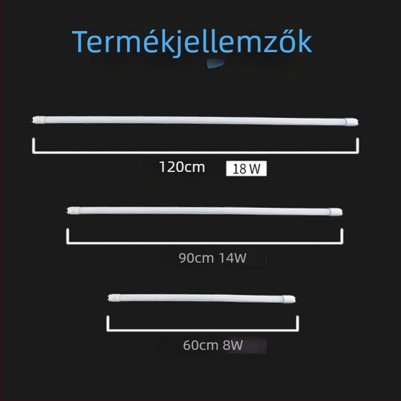 LED T8 üvegcső, nagy fényerő, 1,2 m hosszú, G13 foglalat
