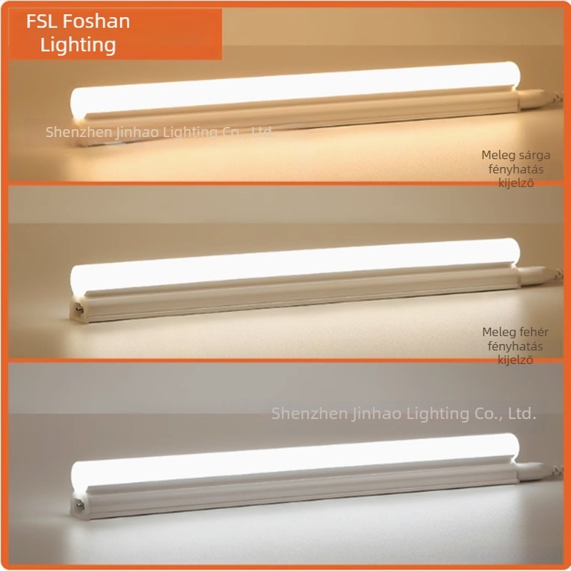 Foshan Lighting LED T5 Integrált LED Csíkvilágítás, Ultra Fényes Nappali Fény, Tartóval, 1.2 m