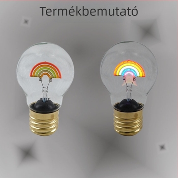 USB-töltésű LED szivárványlámpa A70 filament lámpa – művészi mintázat
