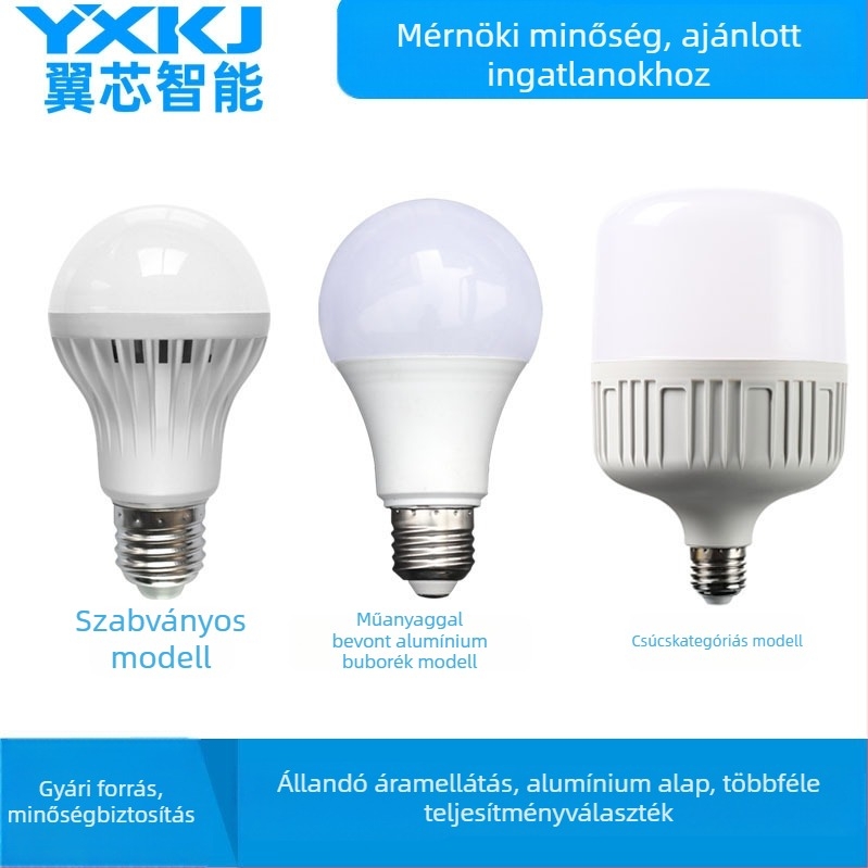 LED energiatakarékos, nagyfényű izzó műanyag borítású alumínium tokkal, 5W/15W/18W/40W, állandó áramú