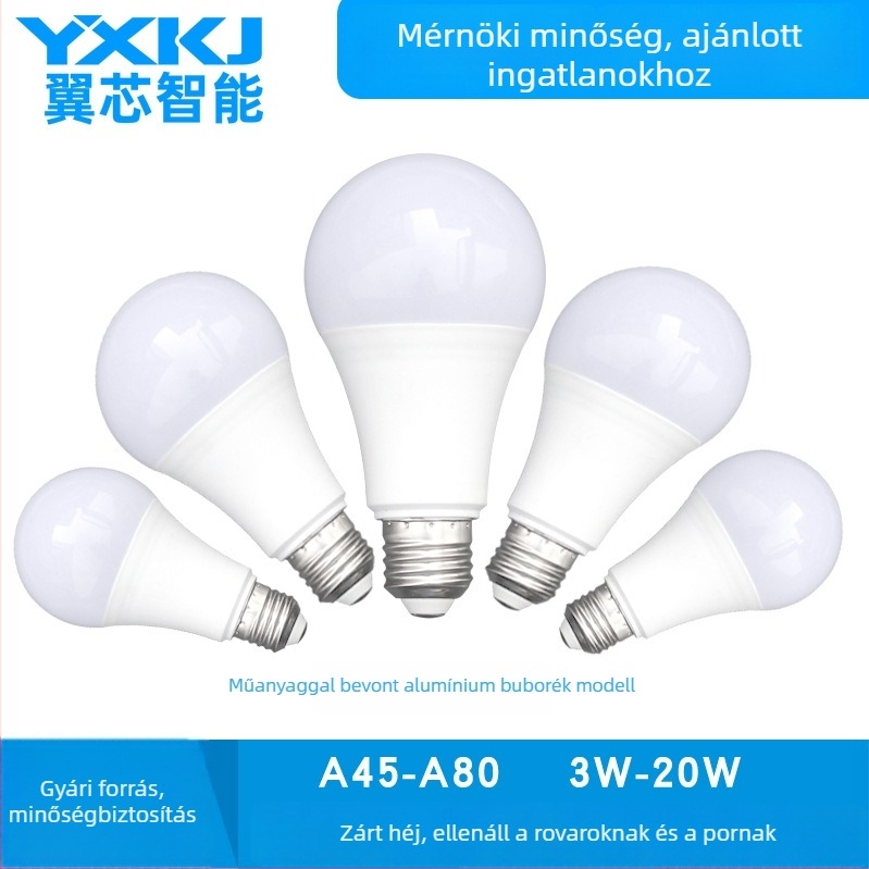 LED energiatakarékos, nagyfényű izzó műanyag borítású alumínium tokkal, 5W/15W/18W/40W, állandó áramú