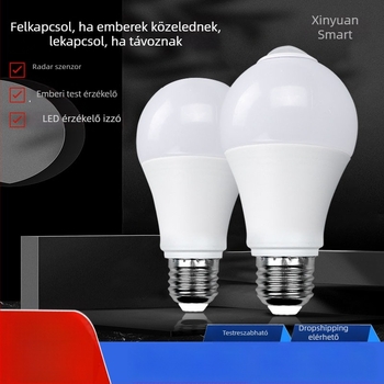 E27-es LED izzó infravörös mozgásérzékelővel, folyosóhoz és lépcsőházhoz – 220V, 1080 lm, IP65