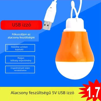 USB LED-izzó 5V alacsony feszültségű, kempinghez és éjjeli világításhoz