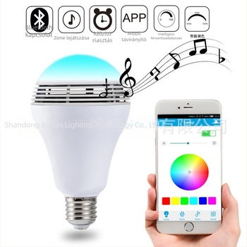 Bluetooth LED lámpa zenei ritmussal, okostelefonos vezérléssel, fényerő és színállítás
