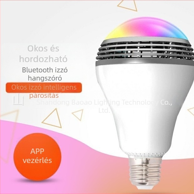 Bluetooth LED lámpa zenei ritmussal, okostelefonos vezérléssel, fényerő és színállítás