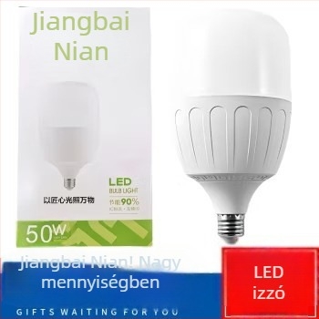 LED hengeres izzó E27-es foglalattal, energiatakarékos, nagy fényerő, otthoni és ipari használatra