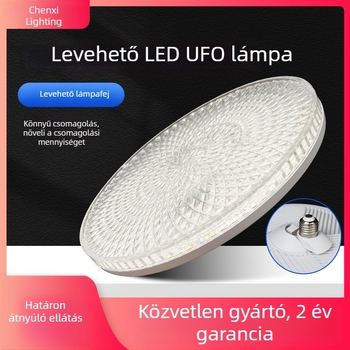 LED tányér alakú lámpa, levehető E27-es foglalat, beltéri, vízálló, nagy teljesítményű, energiatakarékos