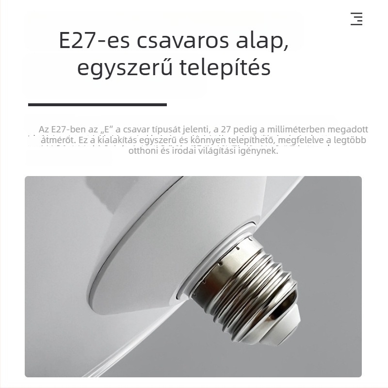 LED tányér alakú lámpa, levehető E27-es foglalat, beltéri, vízálló, nagy teljesítményű, energiatakarékos