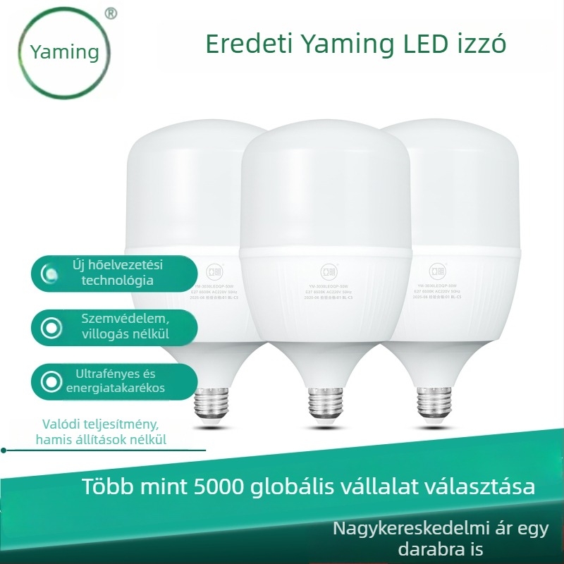 Yaming LED izzó E27, energiatakarékos otthoni használatra, 100W, kereskedelmi és gyári világításhoz, 200W háromvédett lámpa, szuper fényes