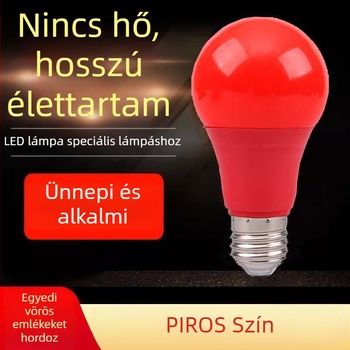 LED lámpás, piros, vízálló, kültéri ünnepi világítás E27-es foglalattal