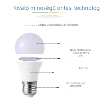 LED izzó E27, műanyag bevonatú alumínium ház, ultra fényes, szemkímélő, nincs villogás, energiatakarékos világítás