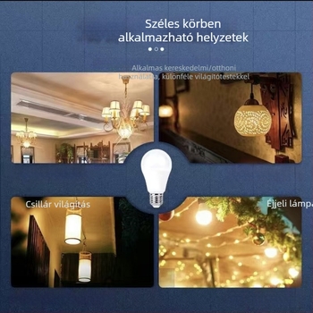 LED izzó E27, műanyag bevonatú alumínium ház, ultra fényes, szemkímélő, nincs villogás, energiatakarékos világítás