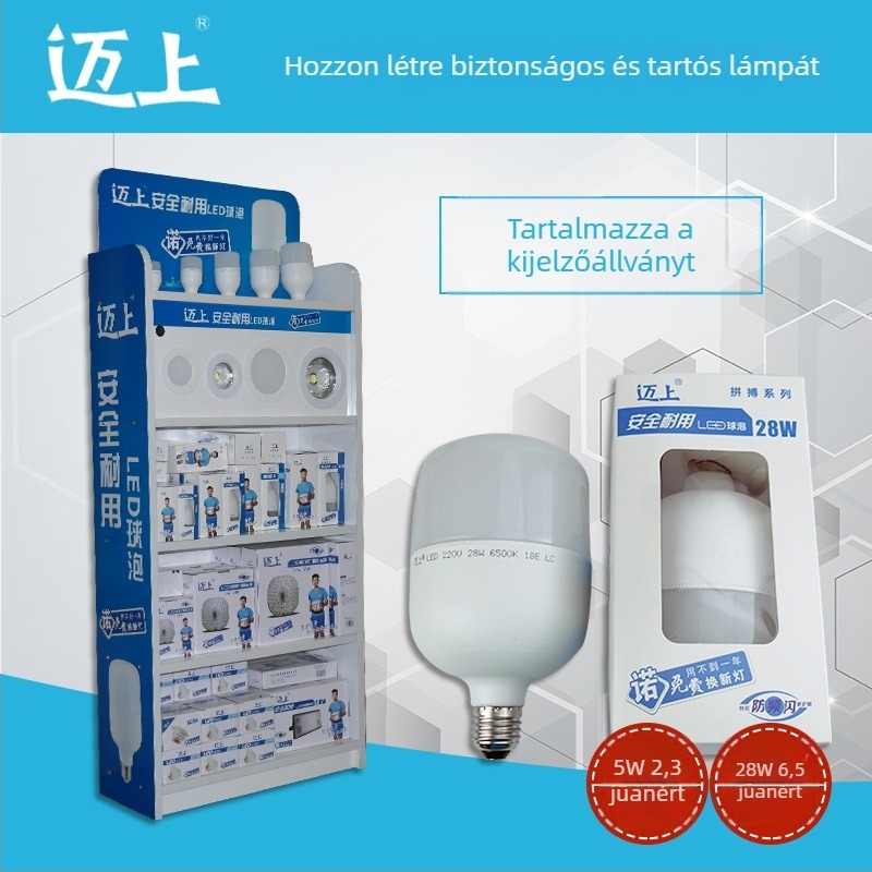 LED magas minőségű izzó, hengeres nagy modell, műanyag bevonatú alumínium burkolat, E27-es foglalat
