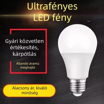 A-típusú LED-lámpa fehér fénnyel, szemvédelmi funkció, beltéri használatra, E27-es nagy menetes foglalattal, energiatakarékos