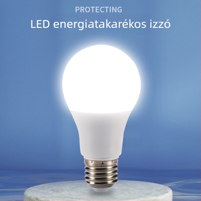 A-típusú LED-lámpa fehér fénnyel, szemvédelmi funkció, beltéri használatra, E27-es nagy menetes foglalattal, energiatakarékos