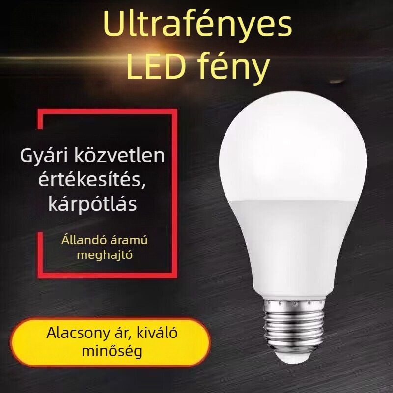 A-típusú LED-lámpa fehér fénnyel, szemvédelmi funkció, beltéri használatra, E27-es nagy menetes foglalattal, energiatakarékos