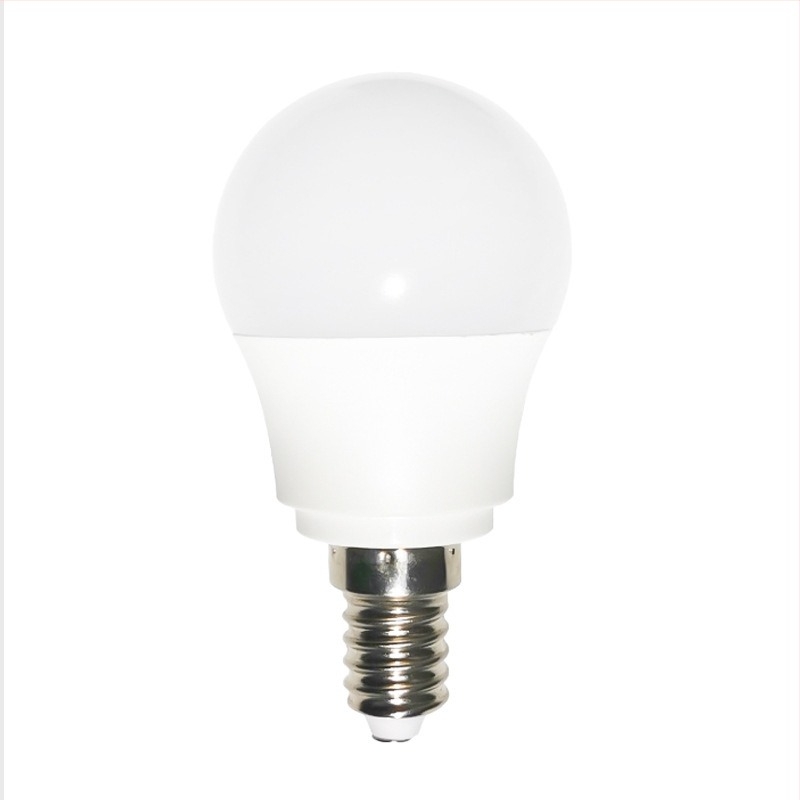 LED izzó műanyag bevonatú alumínium házzal, 5W, E14 csavaralj, 360° sugarú fény, IP65, energiahatékony LED fényforrás, modell QP6038