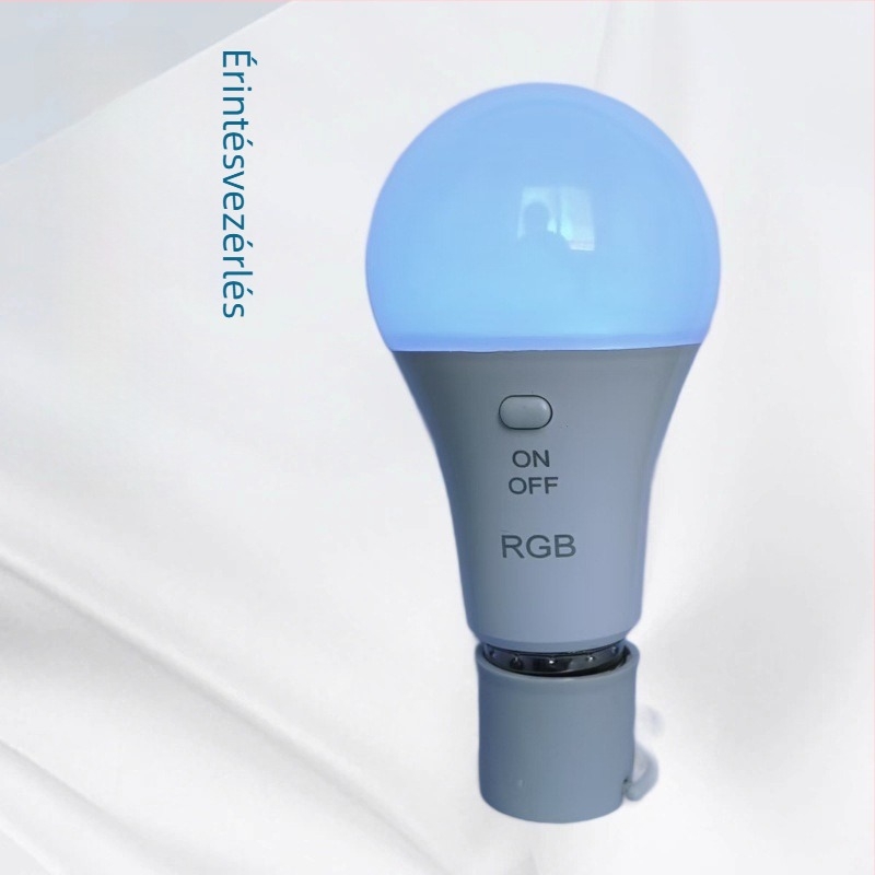 RGB érintéses, távirányítós vészvilágító gömblámpa akkumulátorral, végtelen fényerő-szabályozással, E27 foglalat, USB LED-lámpa