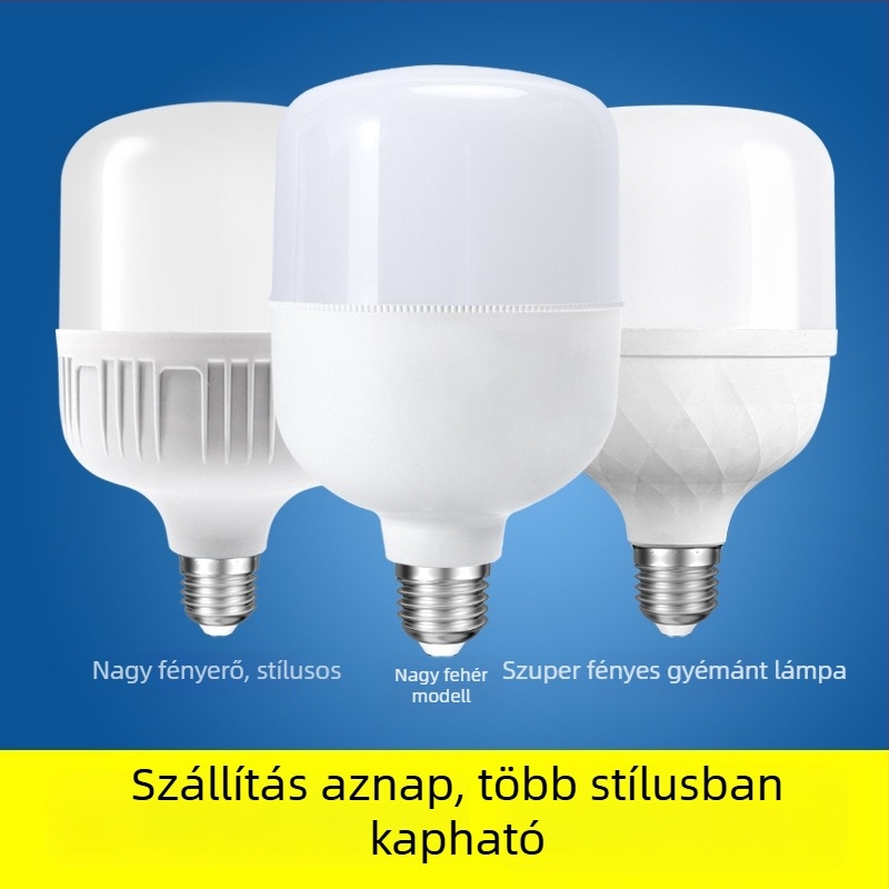 LED lámpa otthoni használatra, nagy teljesítmény, energiatakarékos, E27-es foglalat, villogásmentes, alumínium-műanyag ház
