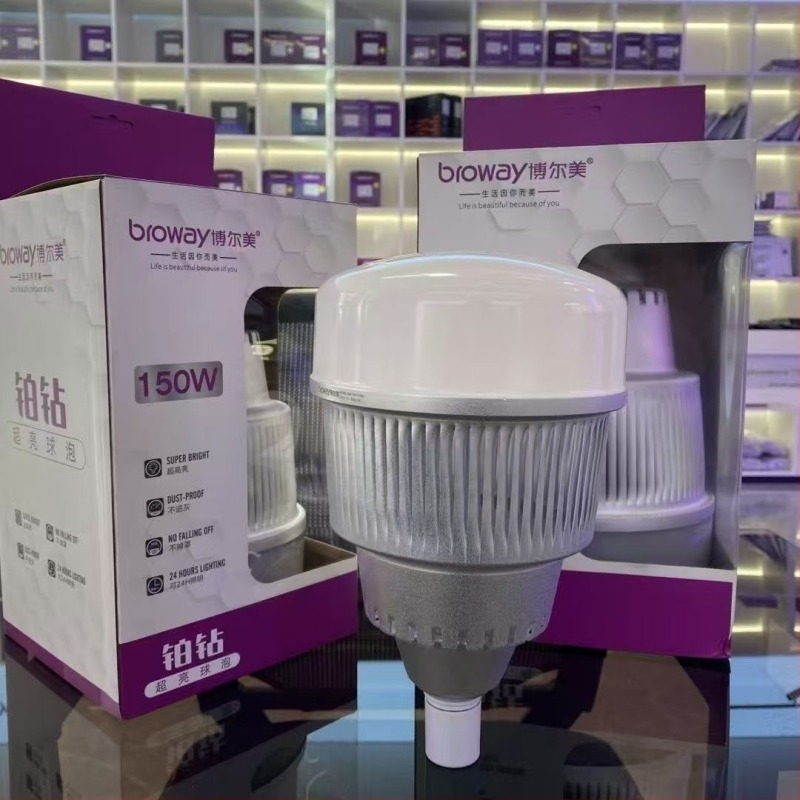 Bolmei Platinum Diamond LED nagy teljesítményű izzó, E27-es foglalattal, 150W–200W, ipari világítás