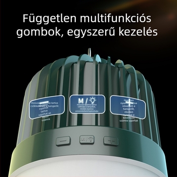 Töltőre Bluetooth zene-lámpa gömb alakú, E27 alap, otthoni és kültéri használatra, 42 LED, 1800 lm, 180°-os megvilágítás, fényerő-szabályozható, beépített Li-ion akkumulátor