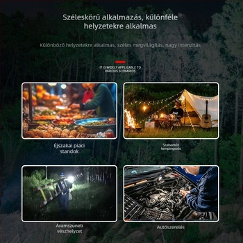 Újratölthető kültéri LED lámpa hosszú üzemidejű, hordozható világítással áramszünethez és otthoni használatra