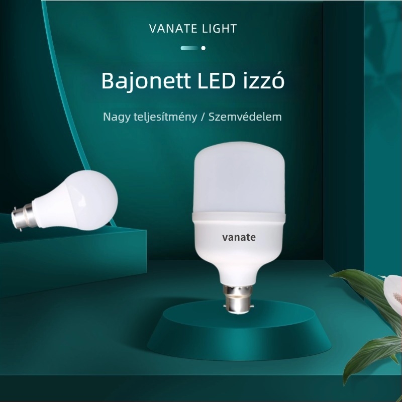 Versatile bajonett LED izzó, nagy fényerő, energiatakarékos, szembarát, állandó áram, vibrálásmentes, alumínium-plasztikusház, B22 foglalat, 220V, 1620 lm