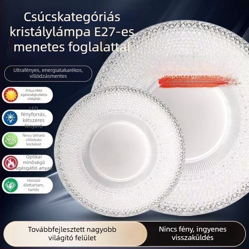 Új, rendkívül fényes kristály LED izzó E27-es foglalattal, otthoni használatra – nappali, hálószoba és étkező, fehér fény, szemvédelem, energiahatékonyság