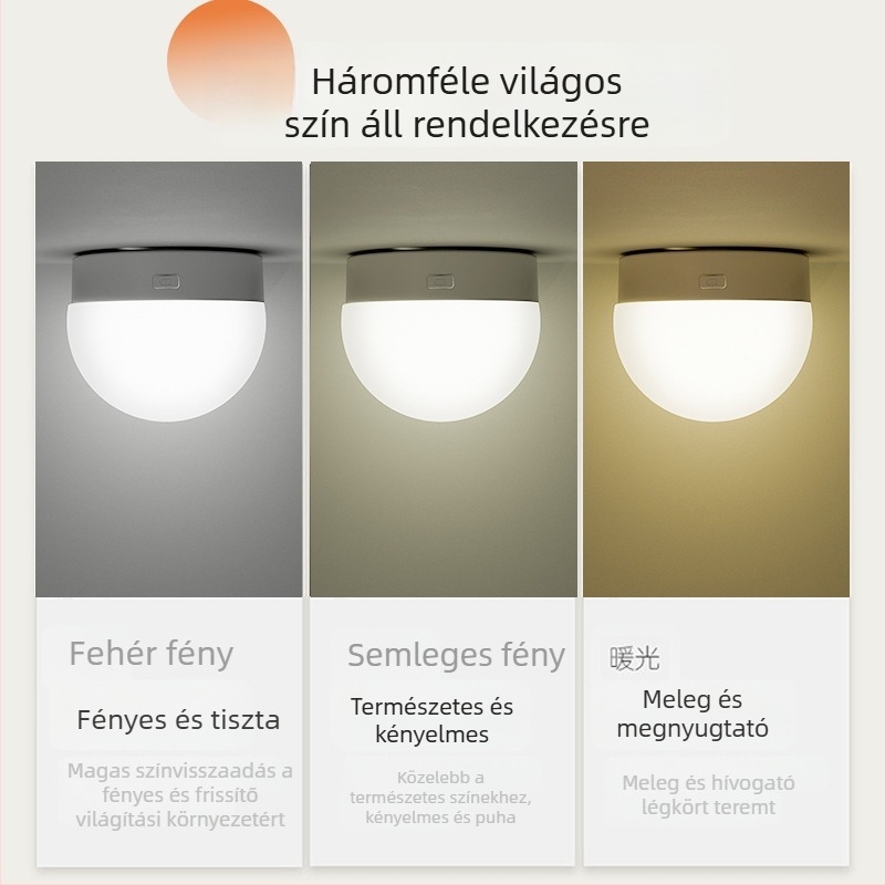 E27-es újratölthető LED izzó távirányítóval, mágneses rögzítés, háromszínű fényárnyalat-szabályozás külső vészvilágításhoz